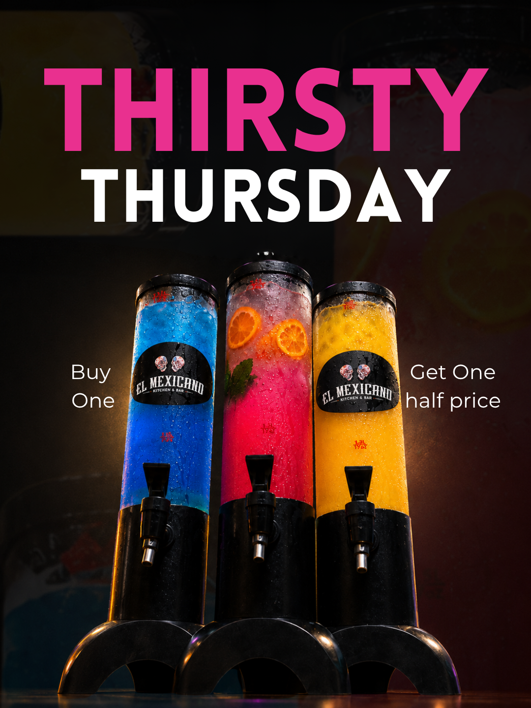 Thirsty Thursday margarita towers poster